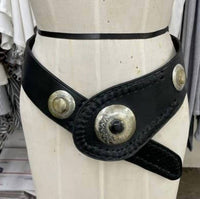 Dairi - Women's Medallion Asymmetrical Leather Belt
