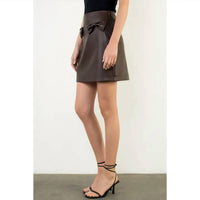 Thml - Bow Faux Leather Skirt