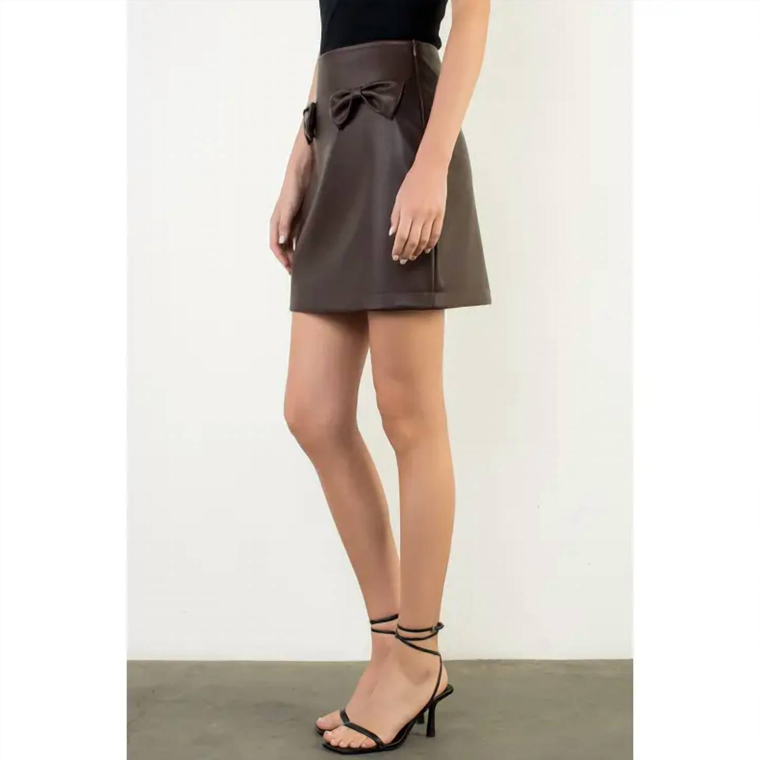 Thml - Bow Faux Leather Skirt