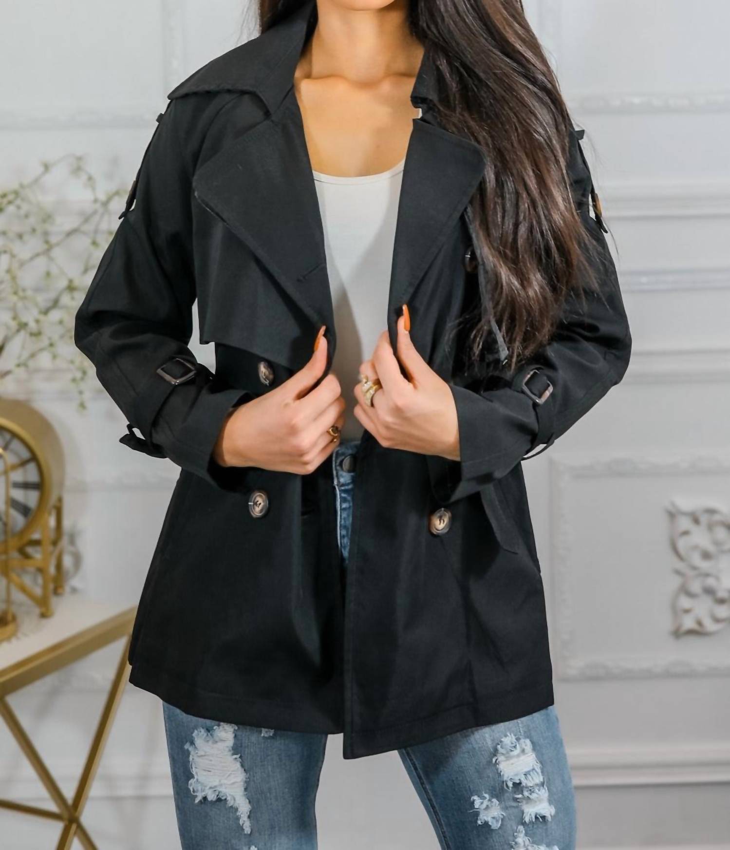 Surelymine - Mid Length Trench Coat Jacket