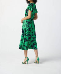 Joseph Ribkoff - Floral Print Faux Wrap Flowy Midi Dress