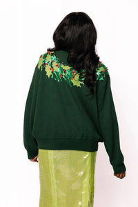 Queen Of Sparkles - Wreath Around Neck Long Sleeve Sweater