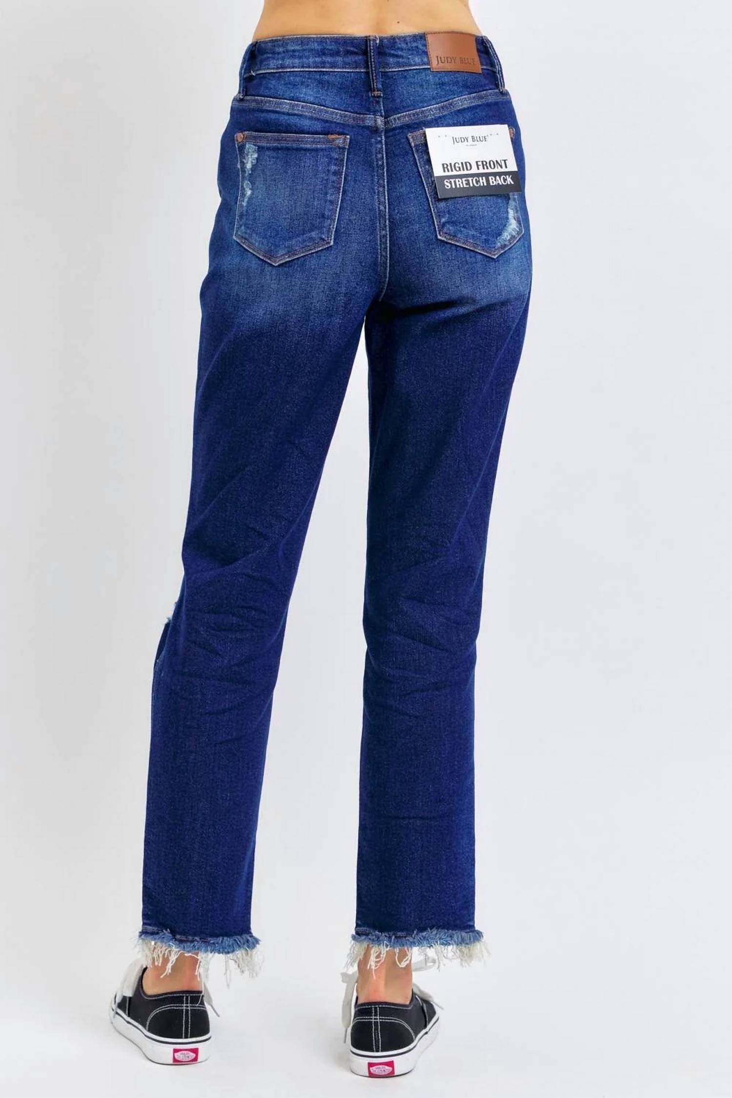 Judy Blue - High Waist Rigid Magic Heavy Destroy Straight Jeans