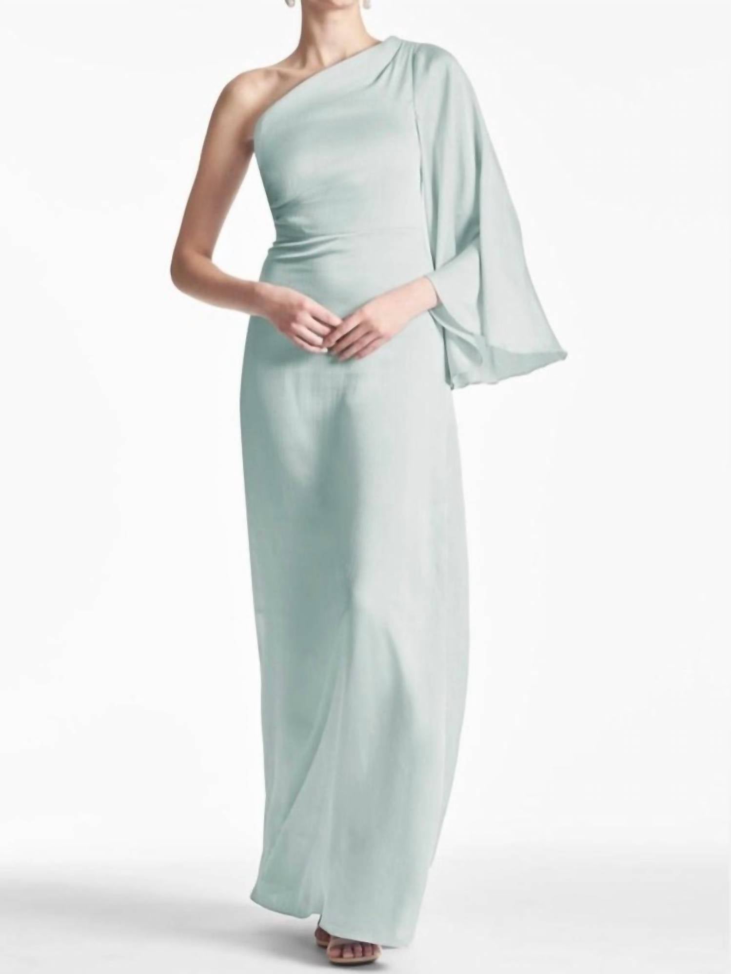 SACHIN & BABI Keely One-shoulder Gown in jade - women's dress
