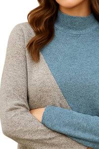French Kyss - Color Block Turtleneck Sweater