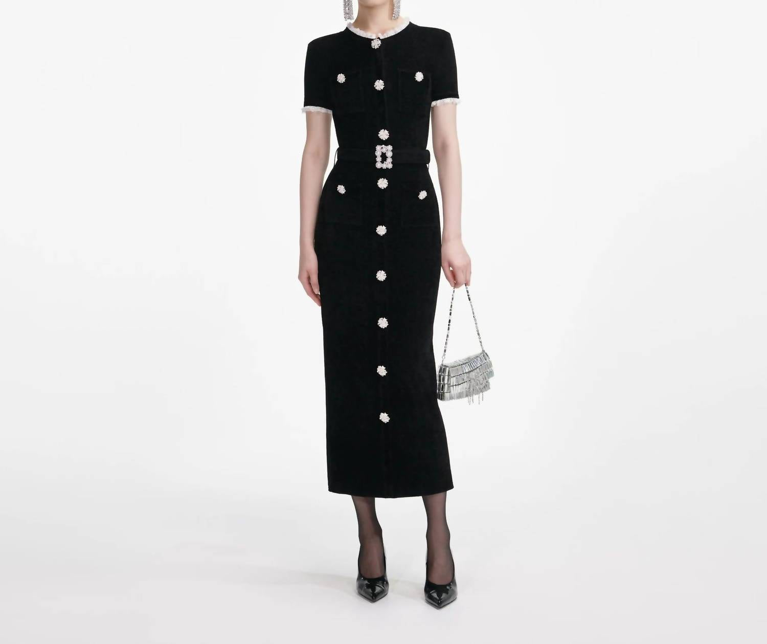 Self-Portrait - Chenille Knit Midi Dress