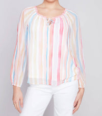 Charlie B - Stripes Chiffon Blouse