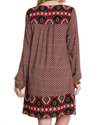 Umgee - Border Print Peasant Dress
