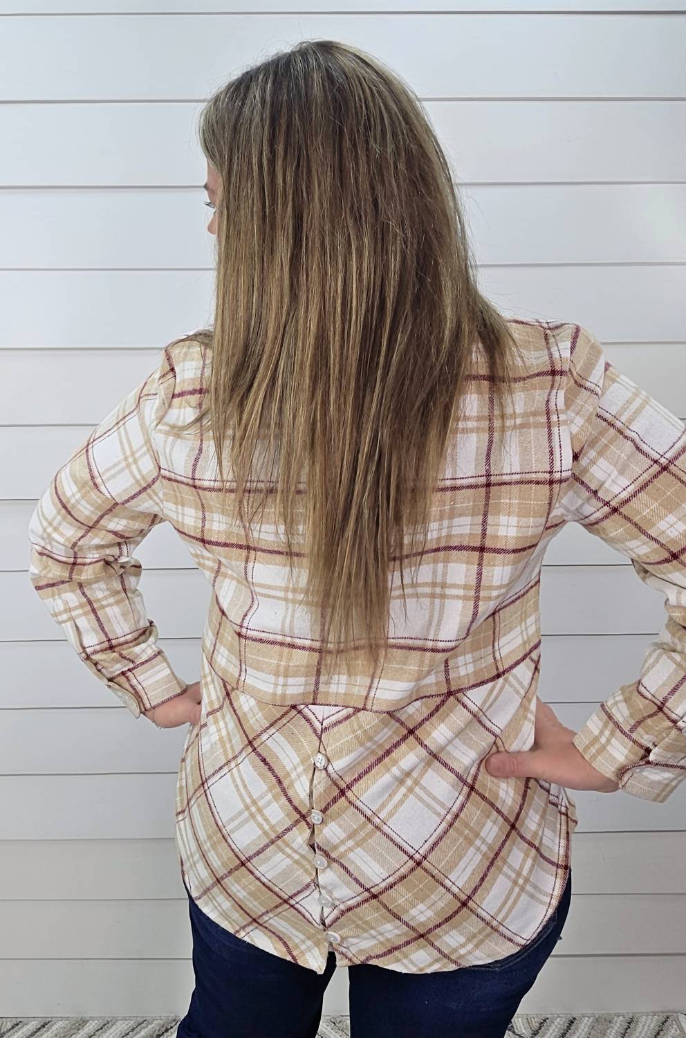Keren Hart - Flannel Plaid Button Down Shirt
