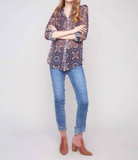Charlie B - Printed Button-up Blouse