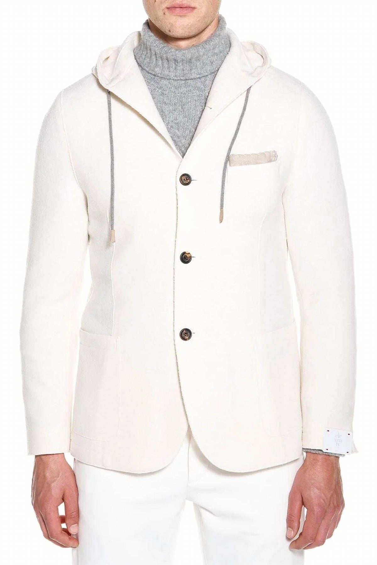 Eleventy - Boiled Wool Raw Cut Hooded Jacket