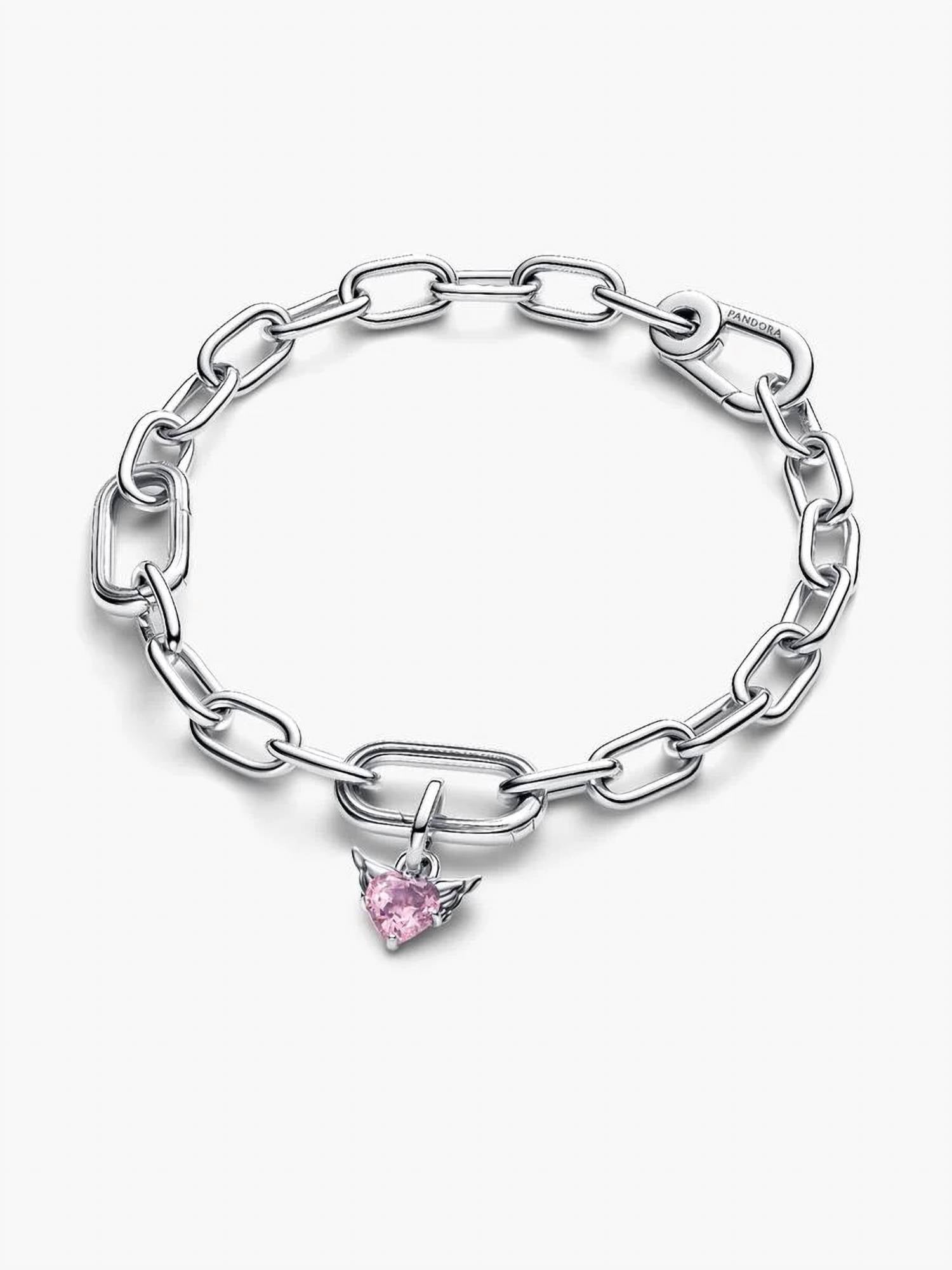 Pandora Winged Heart Mini Dangle Charm in silver - women's jewelry - alternate view