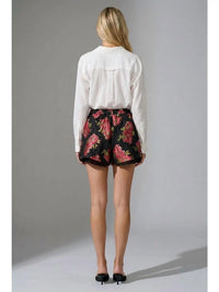 Meet Me In Santorini - Scarlet Blossom Shorts