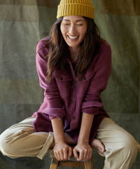 Outerknown Women's Chroma Blanket Shirt in plum - women's shirt - alternate view