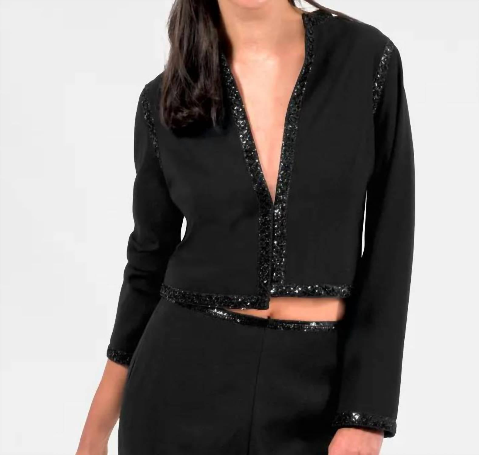 GRETCHEN SCOTT Sequin Jacket in black - women's jacket