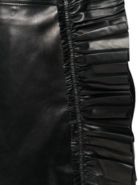 Valentino - Frill Trim Leather Shorts