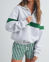 Buttermelon Sideline Half Zip Sweatshirt in grey - women's top - view 4
