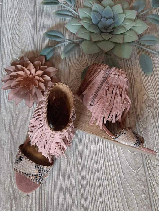 Naughty Monkey - Women's Fringe Peep Toe Wedge