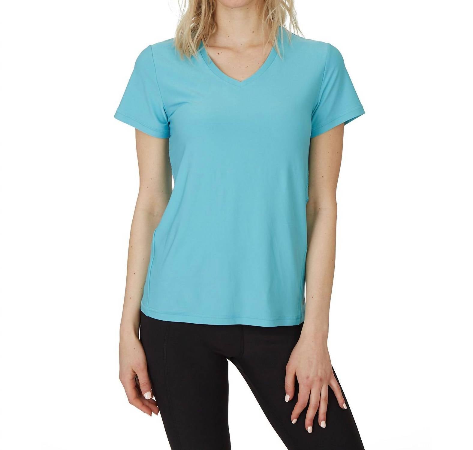 X By Gottex - Honey Comb Loose Fit Short Sleeve V-Neck Top