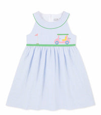 Florence Eiseman - Girls Golf Cart Seersucker Dress