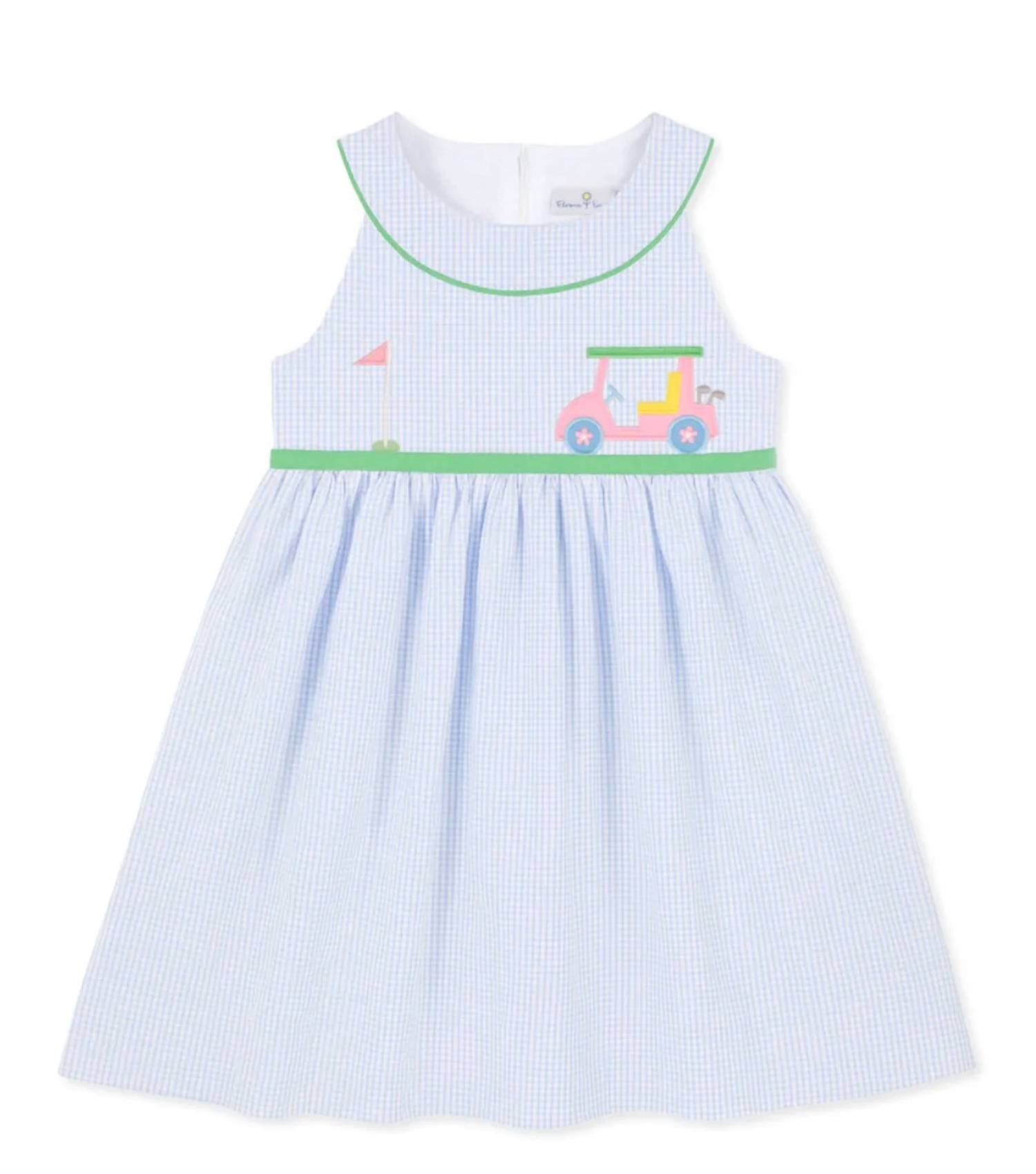 Florence Eiseman - Girls Golf Cart Seersucker Dress