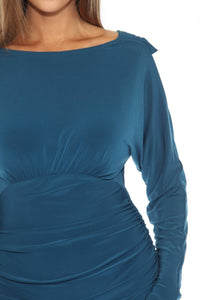 Joseph Ribkoff - Women's Boat Neck Ruched Party Dress