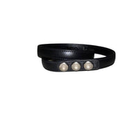 Saint Laurent - Women's Monogram Logo Leather Wrap Snap Bracelet