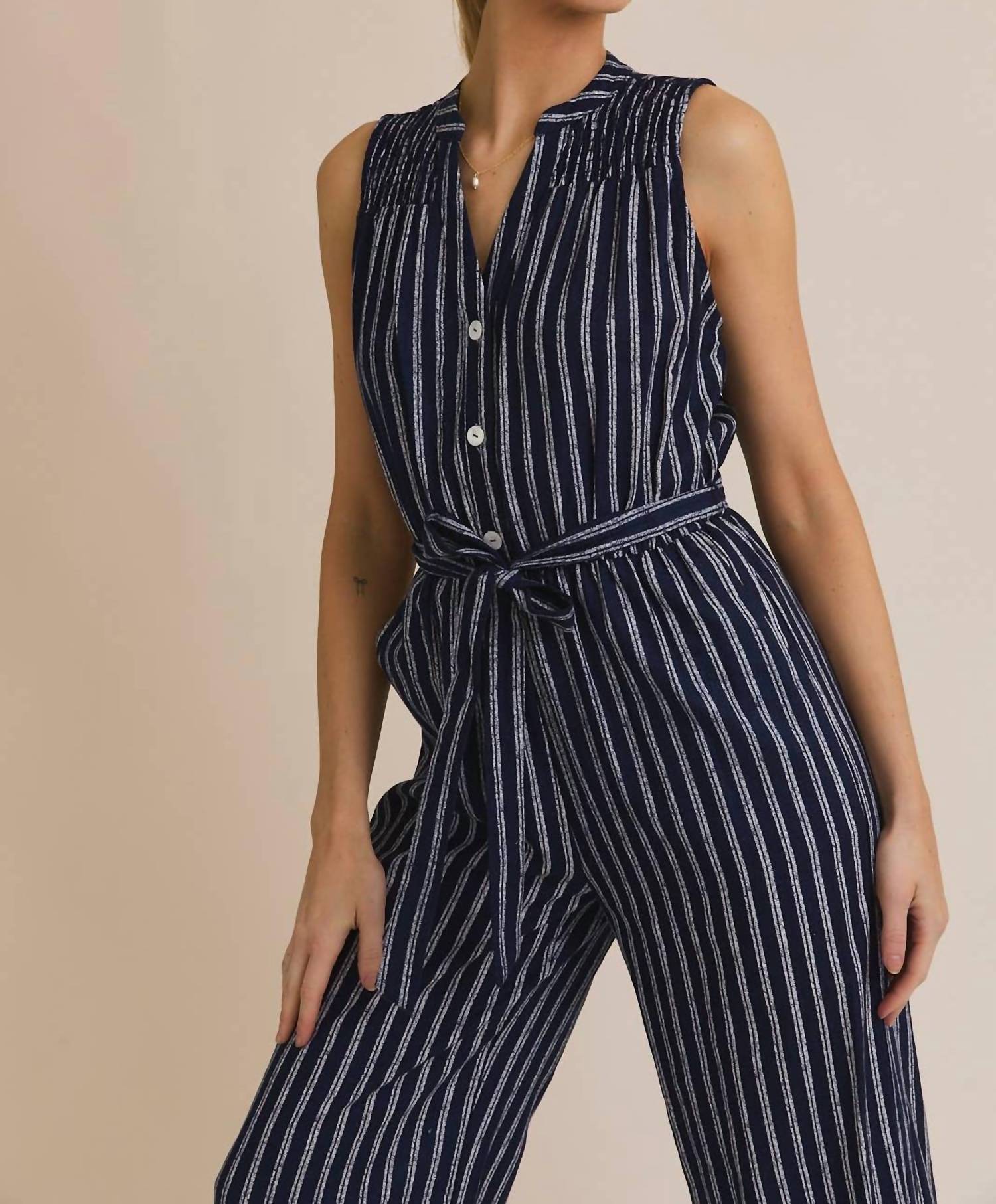 Gilli - Francis Striped Sleeveless Jumpsuit