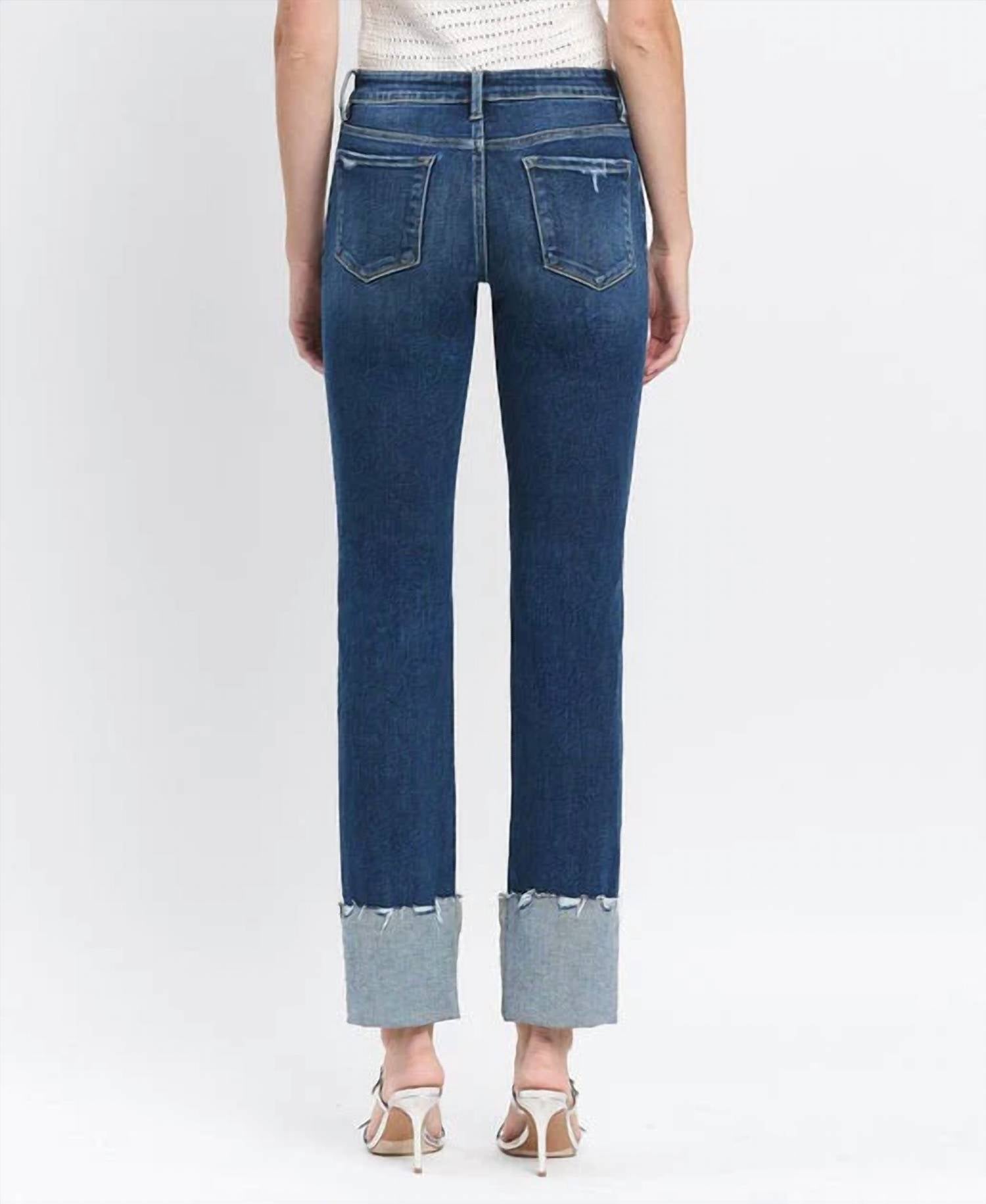 Lovervet - Overheard Mid Rise Cuffed Slim Straight Jeans