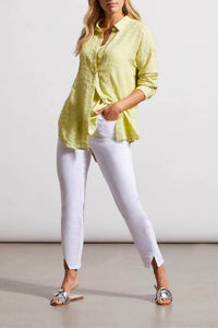 TRIBAL Jacquard blouse in wild lime - women's blouse - view 4