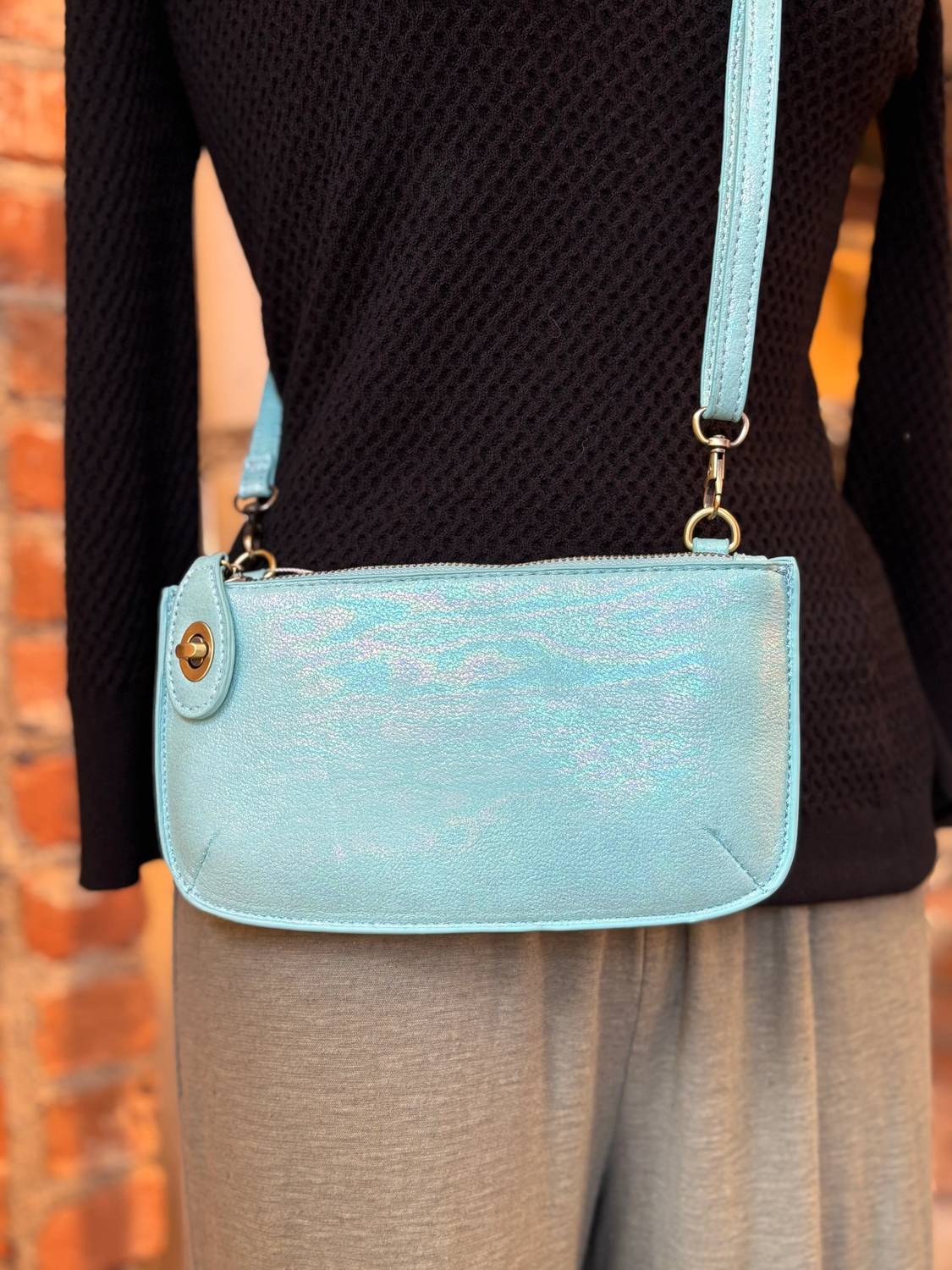 Joy Susan - Women's Holographic Mini Wristlet Crossbody Clutch