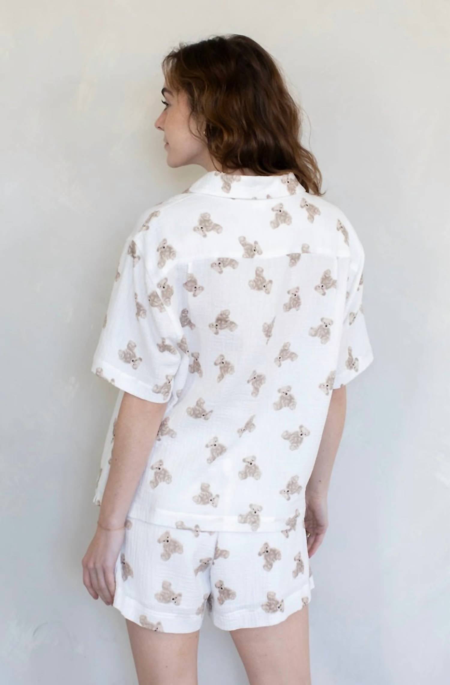 Things Between - Button-down Top And Shorts Set