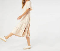 COCO + CARMEN Margaux Tiered Ruffle Sleeve Dress in natural - women's dress - alternate view