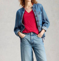 White Stuff - Susie V Neck Linen Tee