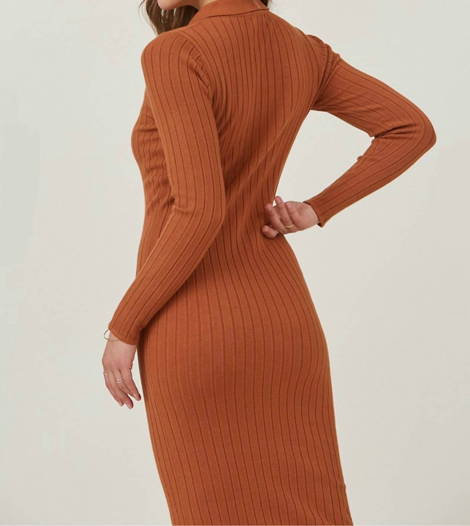Tea N Rose - Harvard Ribbed Polo Shirt Dress