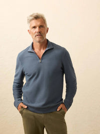 Faherty - Textured Knit Quarter Zip Sweater