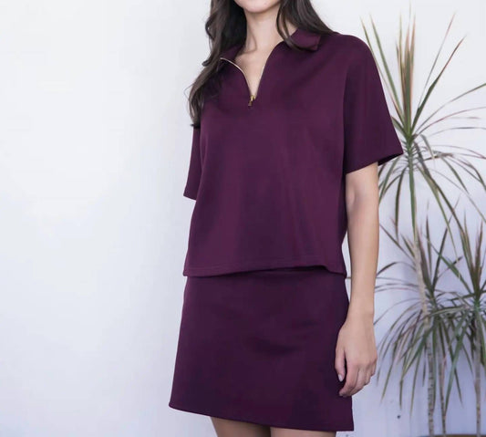 P.Cill - Women's Butter Modal Short Sleeve Quarter Zip Top