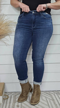 Judy Blue Thermal Denim Skinny Jeans in blue - women's jeans