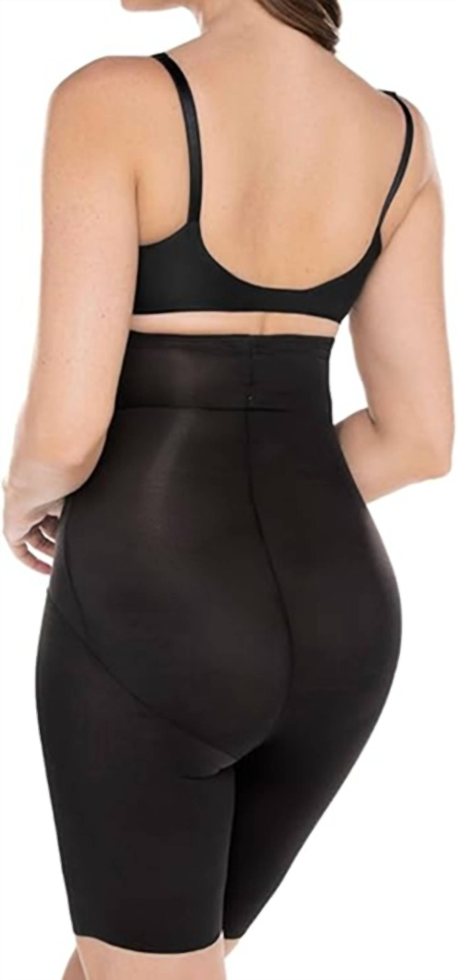 Miraclesuit Shape With Edge Hi-waist Long Leg Shorts in black - women's shorts - detail view