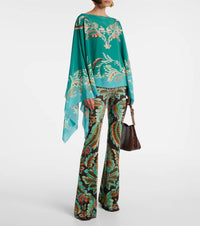 Etro - Asymmetric Silk Poncho Top