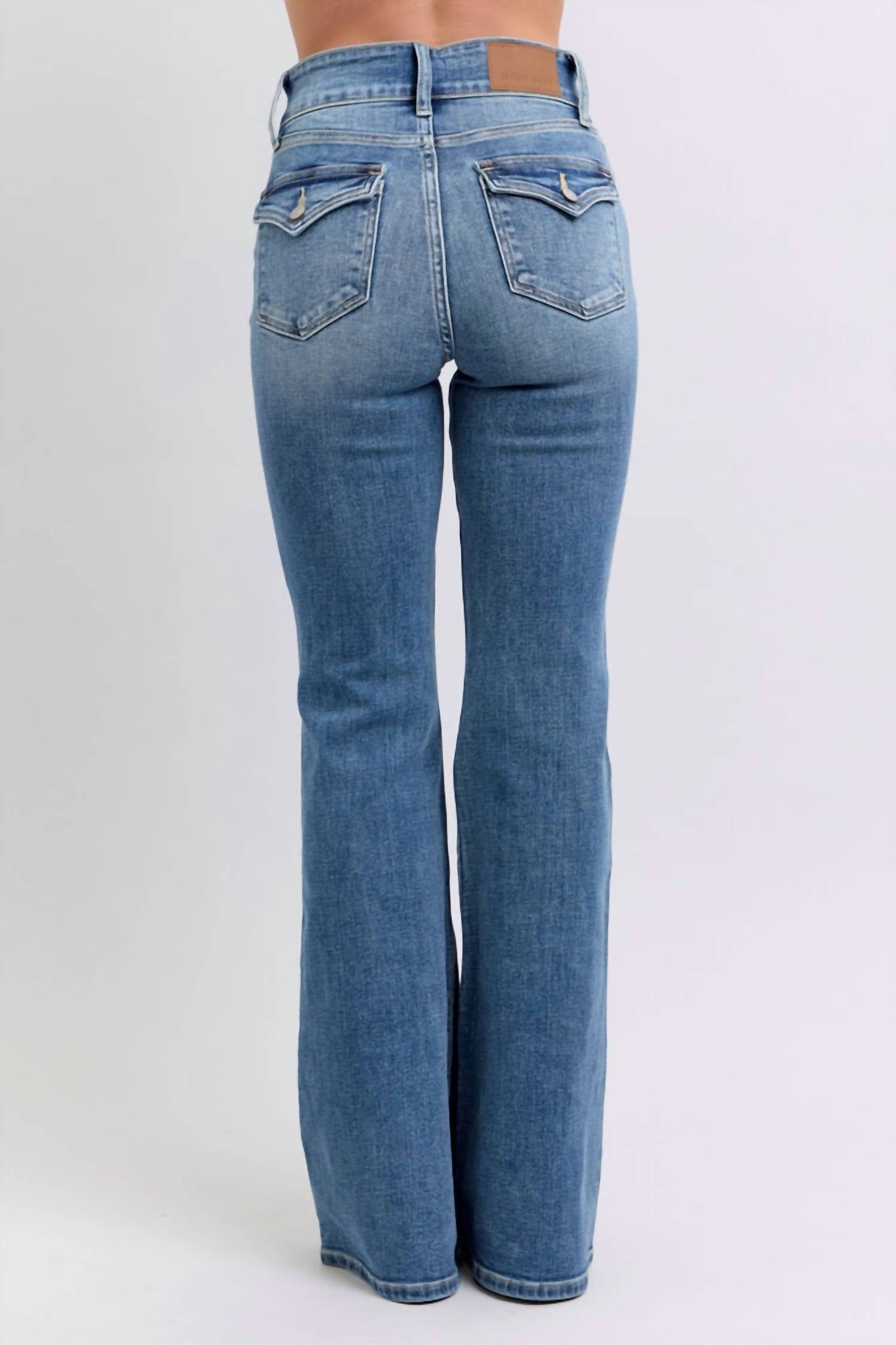 Judy Blue - Double Button Waistband Flare Jean