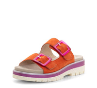 Ara Shoes Women's Marbella Slide Sandals in poppy suede pink - women's sandal