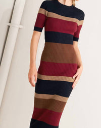 Flying Tomato - Color Block Midi Sweater Dress