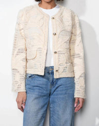 GREYLIN Sutton Open Crochet Cardigan in cream - women's cardigan