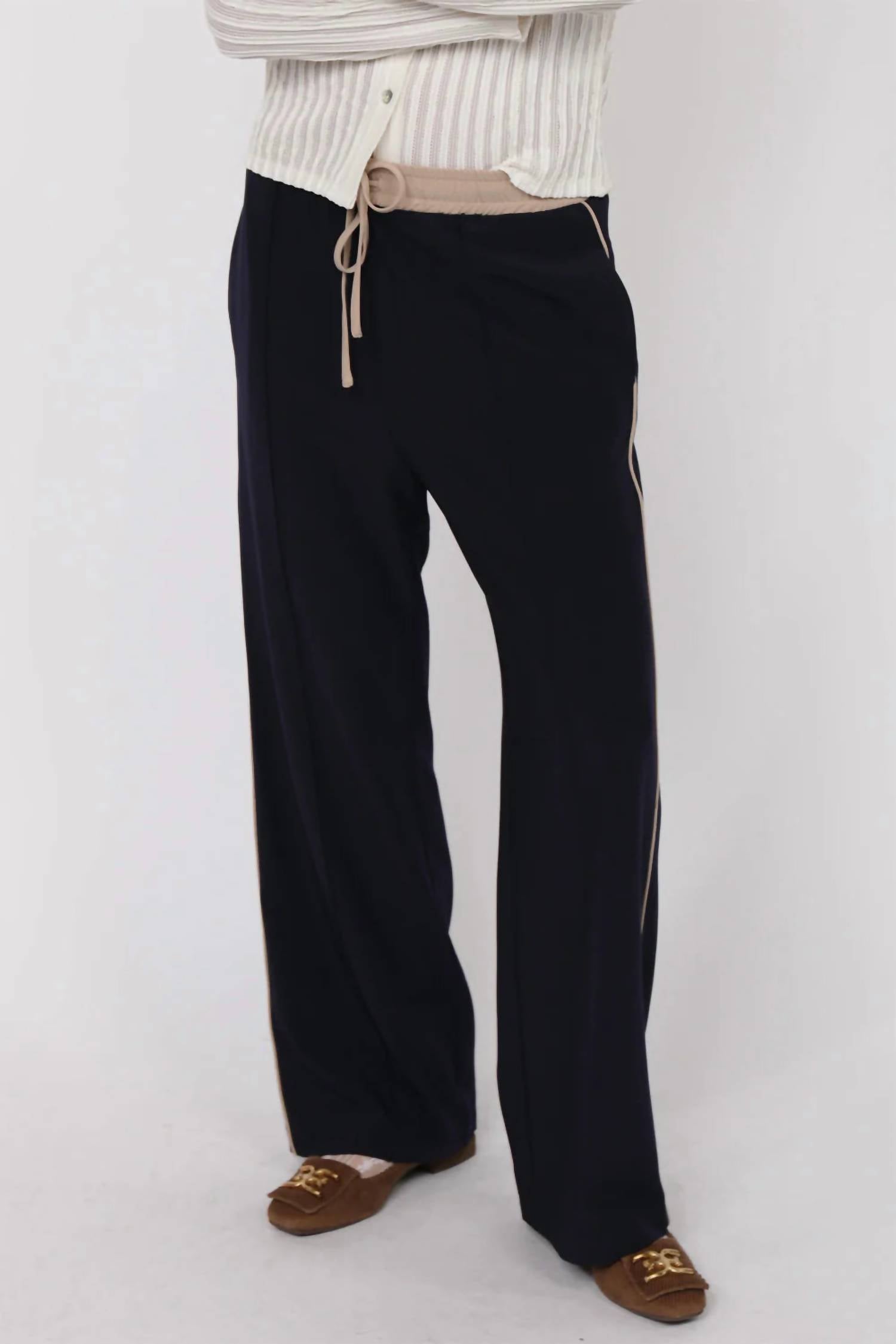 Sadie & Sage - On Film Vintage Contrast Piping Drawstring Pant