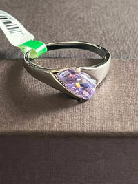 FAIRE Tanzanite Rhodium Plated Ring in purple - women's jewelry - alternate view