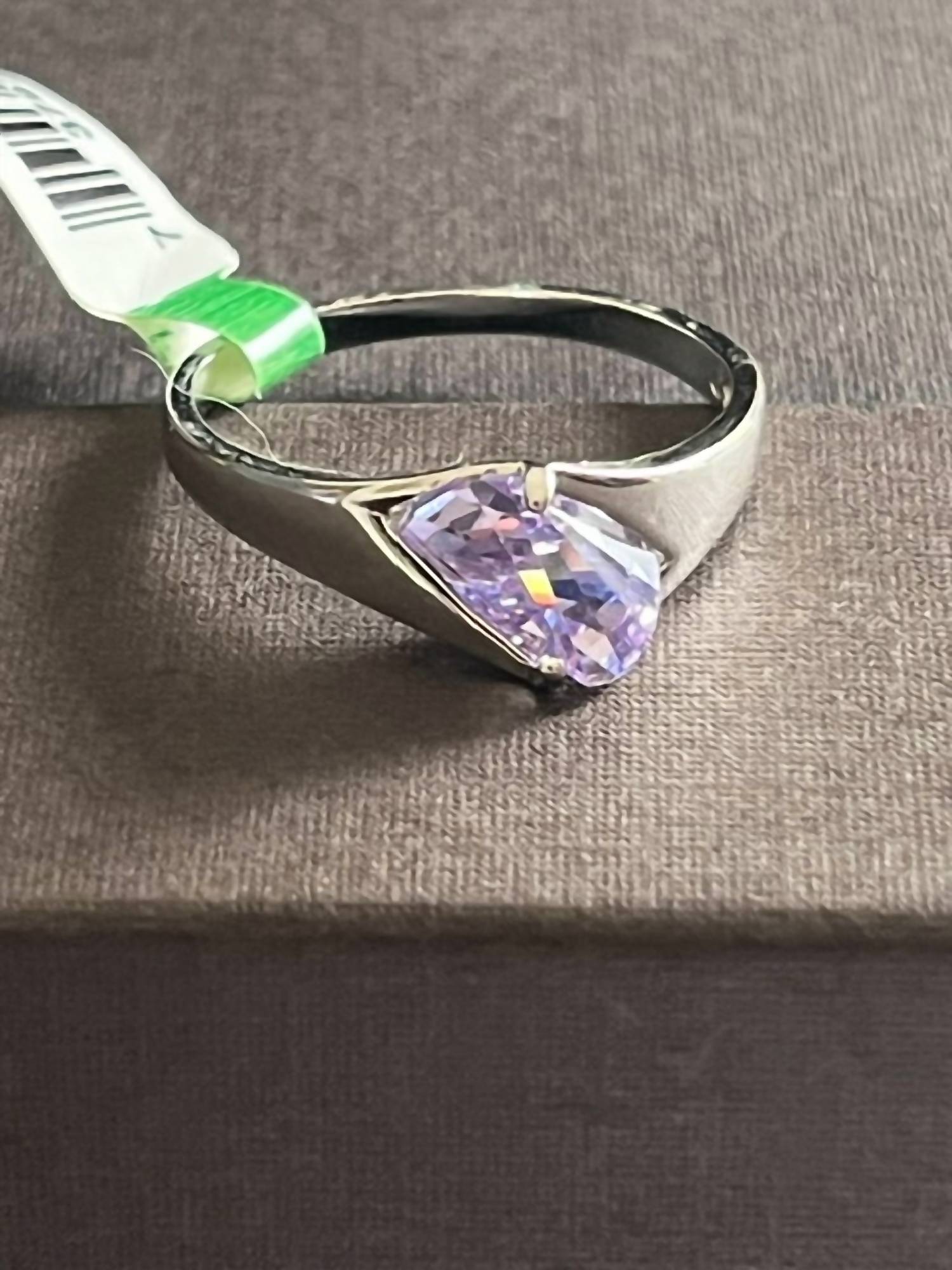 FAIRE Tanzanite Rhodium Plated Ring in purple - women's jewelry - alternate view