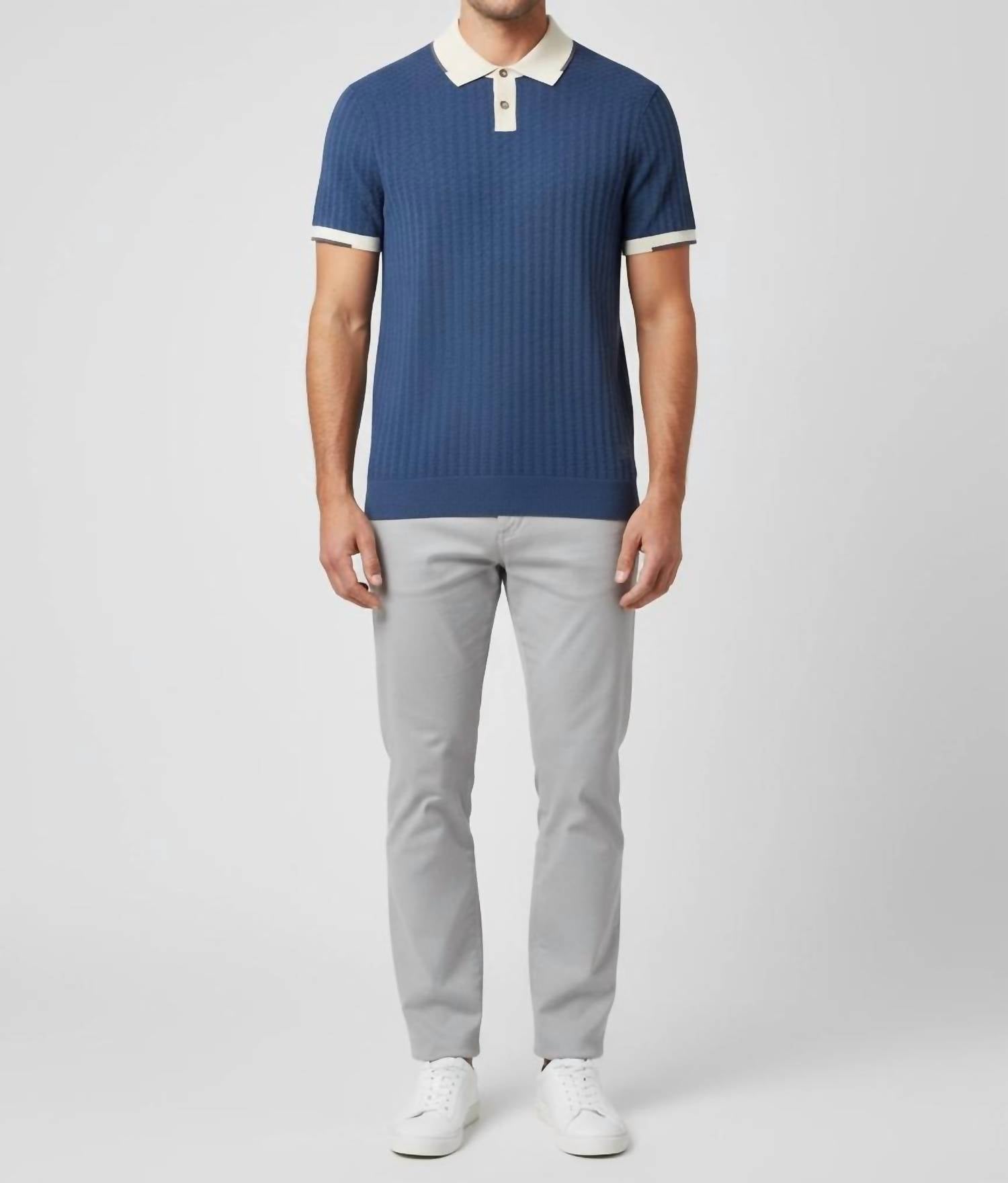 Paul Smith Short Sleeve Knit Polo in indigo - men's shirt