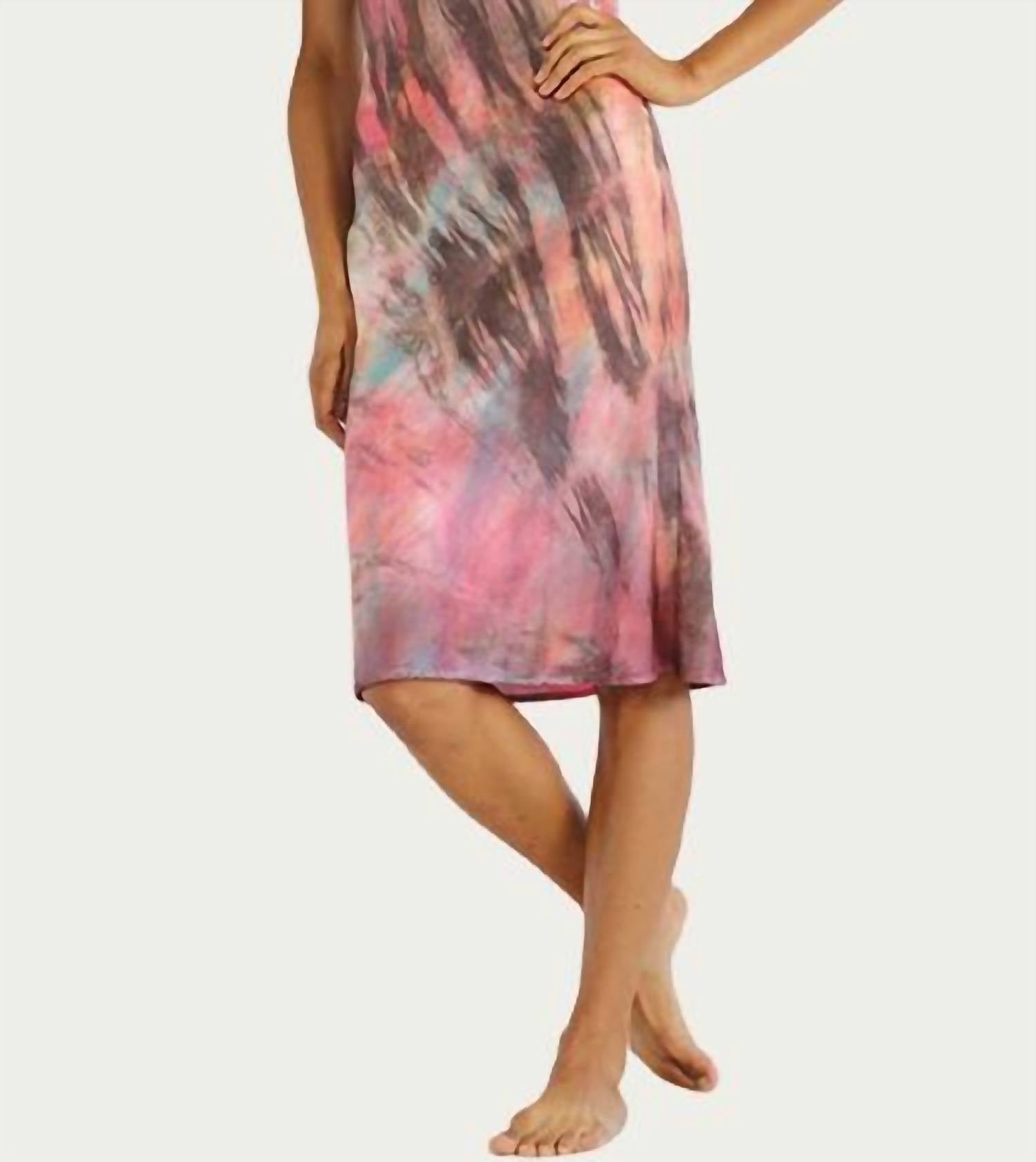 TIE-DYED SILK CHARMEUSE SLIP DRESS