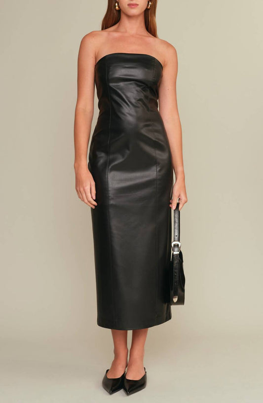 Deluc - Emmet Strapless Leather Midi Dress